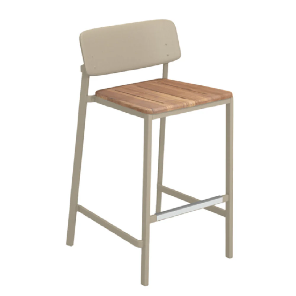 emuamericas, llc E253T 21 Inch Teak Bar Stool Stacking Outdoor Indoor Aluminum emuamericas, llc E253T 21 Inch Teak Bar Stool Stacking Outdoor Indoor Aluminum