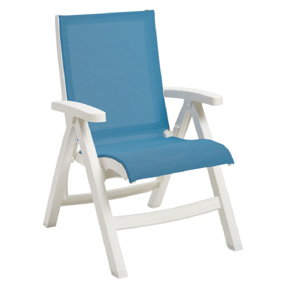 Grosfillex UT006004 22 Inch Jamaica Beach Midback Folding Chair Sling White