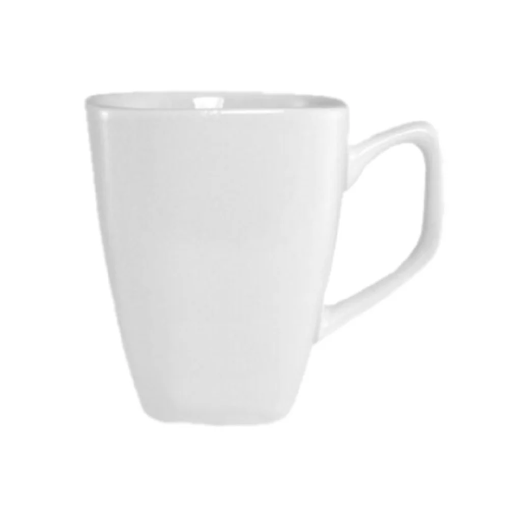 International Tableware EL-1 8 Oz Cup Square with Handle Porcelain White