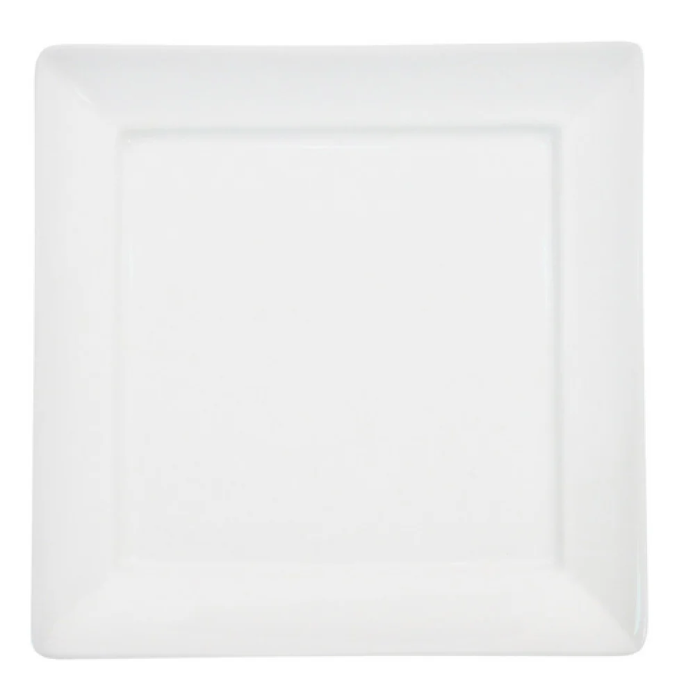 CAC China F-SQ14 14 Inch Square Porcelain Plate Dishwasher Oven Microwave Safe