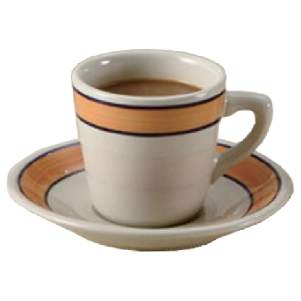 Yanco PR-1Y 7 Oz Porter Rico Cup Ceramic Round Tall Yellow - Dishwasher Safe