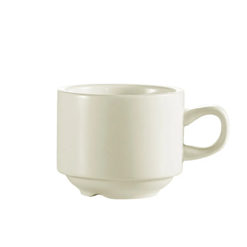 CAC China REC-1-S 8-1/2 Oz Round Ceramic Coffee Cup White Case of 36