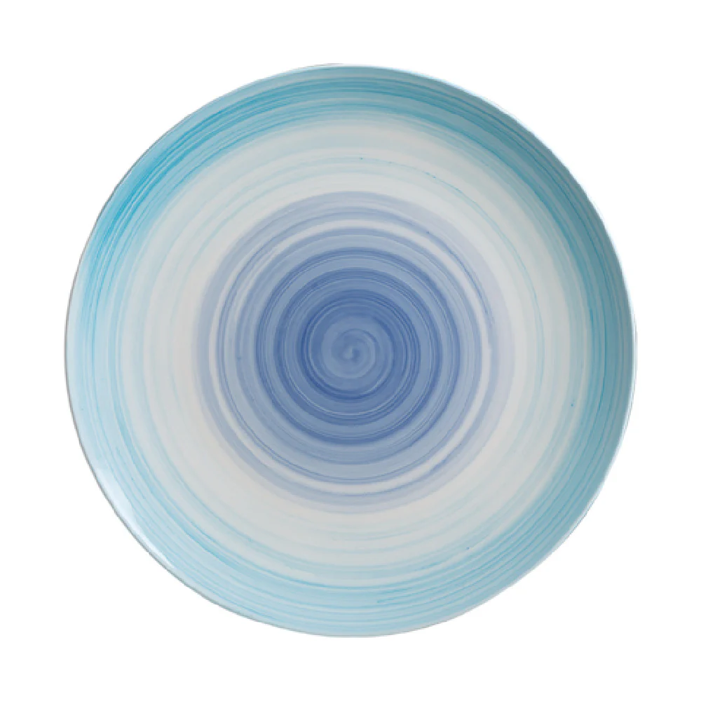 Cameo China RWTB210-121N 12 Inch Rainbow Plate Coupe Ceramic Blue and White