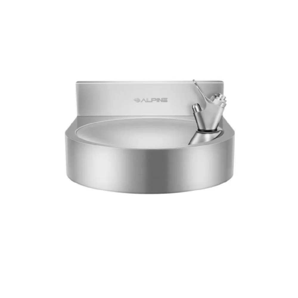 Alpine Industries ALP700-01 12-3/4 Inch Wall Mounted Water Fountain Stainless Steel Corrosion Resistant Indoor Outdoor