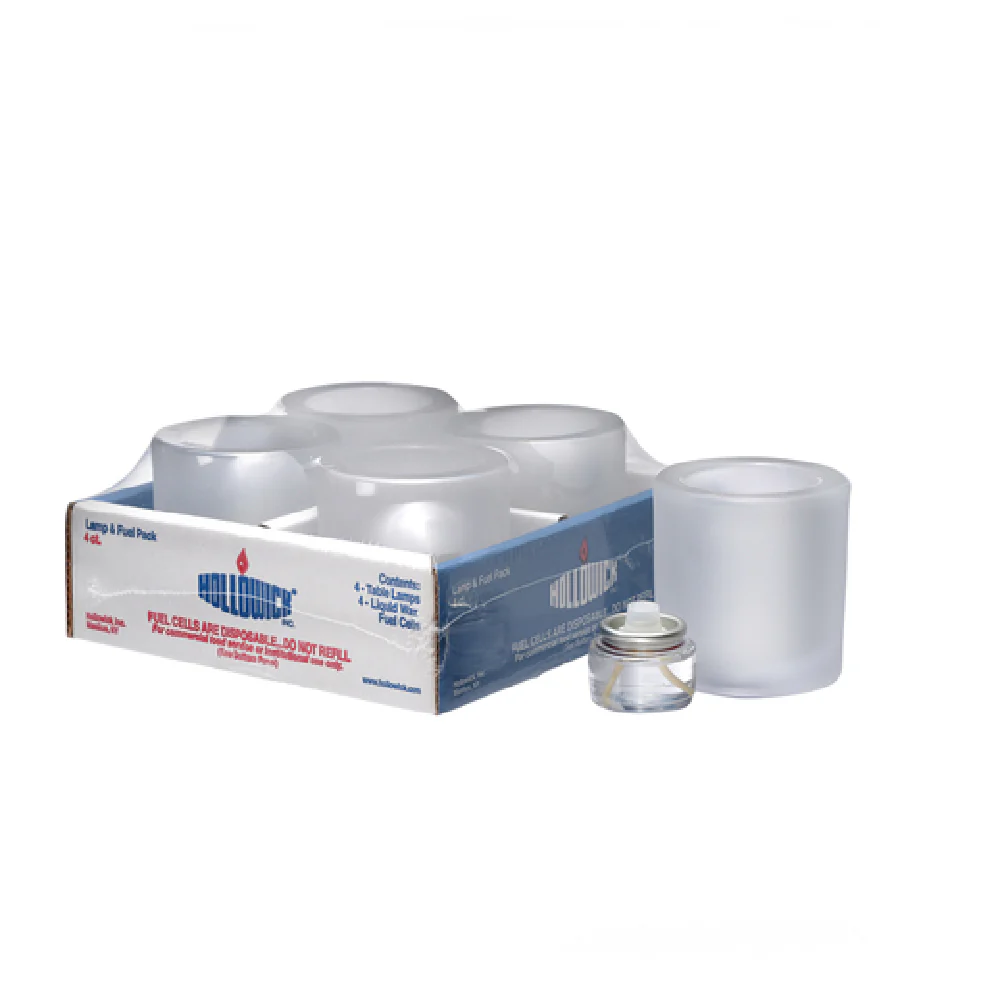 Hollowick 5140F-4 2-3/4 Inch Round Tealight Lamp Glass with HD8 Liquid Fuel Cells 4 Packs Hollowick 5140F-4 2-3/4 Inch Round Tealight Lamp Glass with HD8 Liquid Fuel Cells 4 Packs