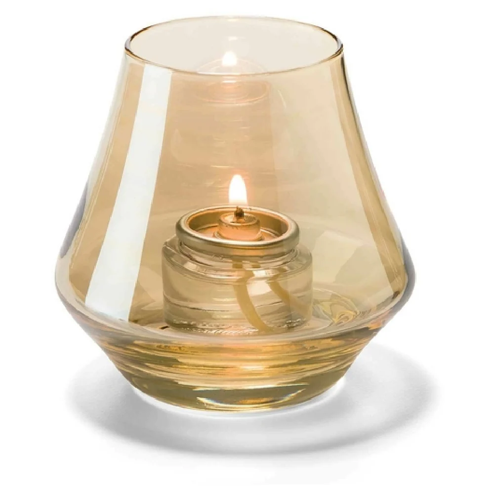 Hollowick 6955G 2-3/4 Inch Bell Form Glass Votive Lamp with Gold Lustre