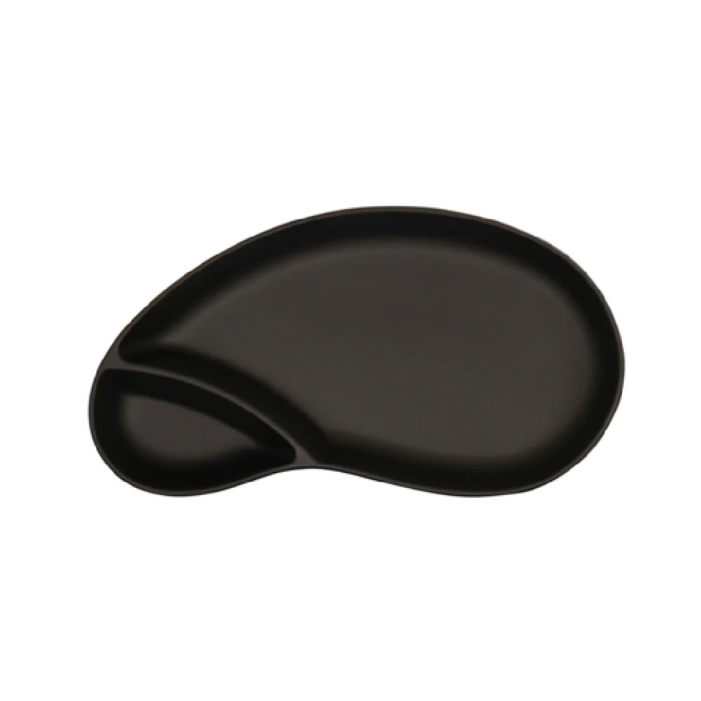 Cal Mil 22480-13 11 Inch Chip and Dip Bowl Melamine Two Section Black