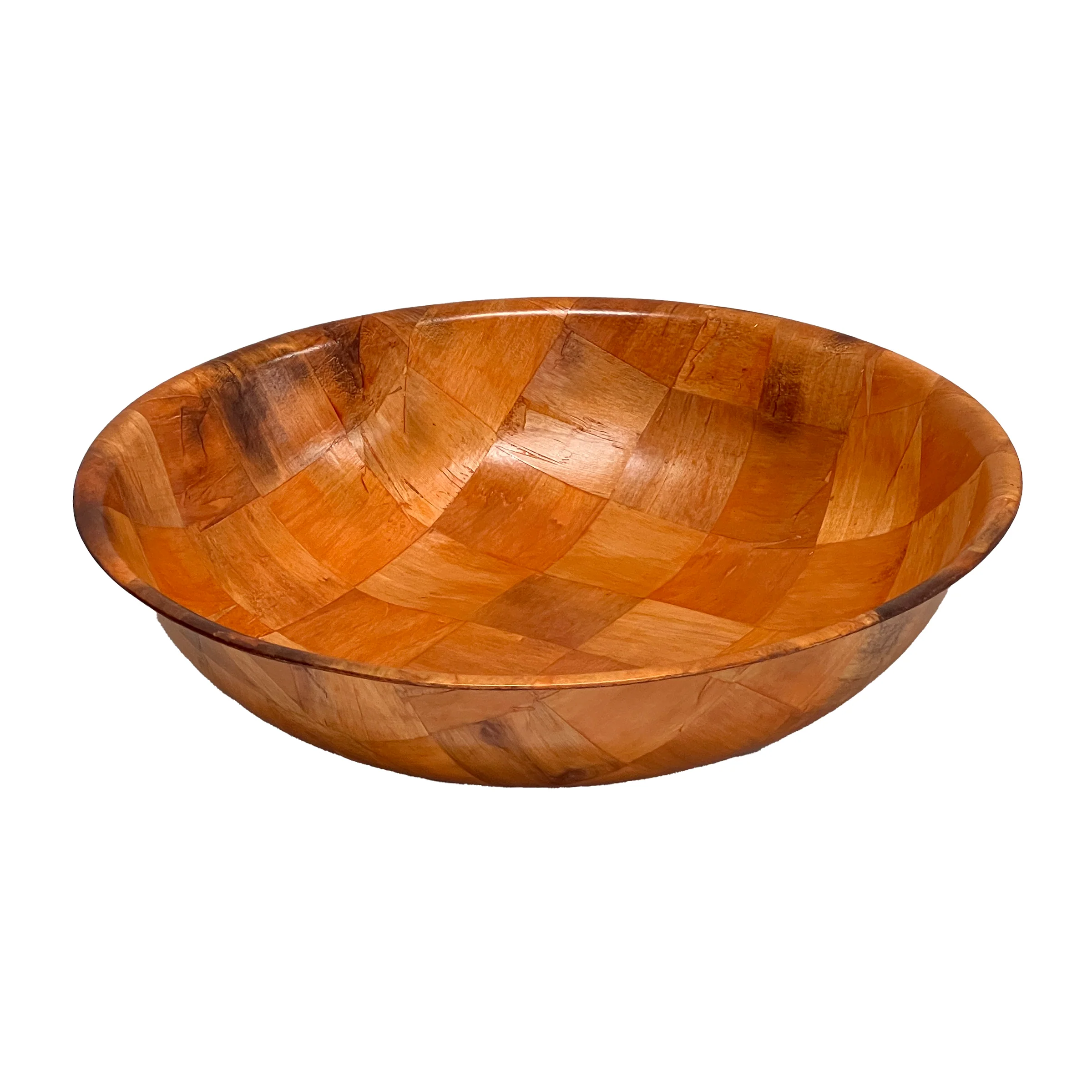 Tablecraft 220W 20 Inch Diameter Salad Bowl 14-1/2 Quarts Mahogany Wood Woven
