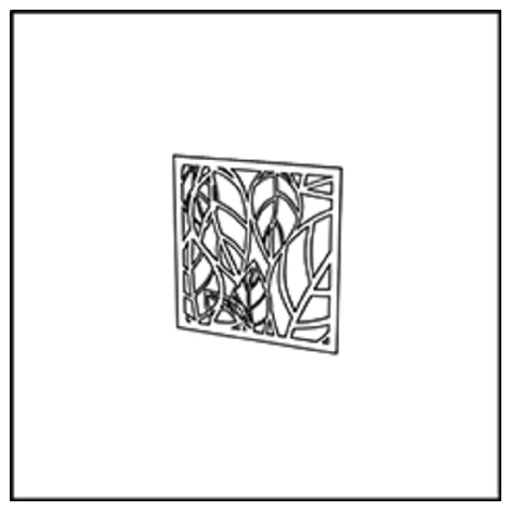 BauscherHepp VE-38026 31 Inch Panel Metal Cover Leaf Decor Buffet Table Steel