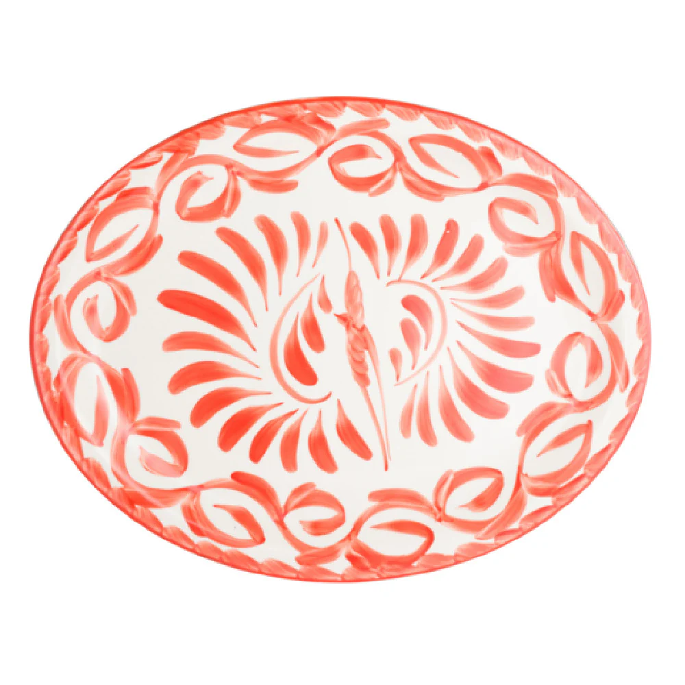 Steelite A121P245 13 Inch Platter Oval Narrow Rim Vitrified China Coral