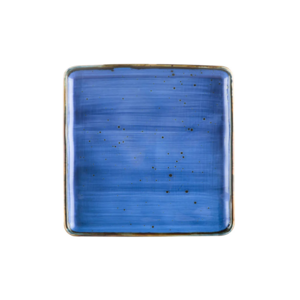 CAC China TUS-SQ8-BLU 8-1/4 Inch Square Plate Porcelain Starry Night Blue