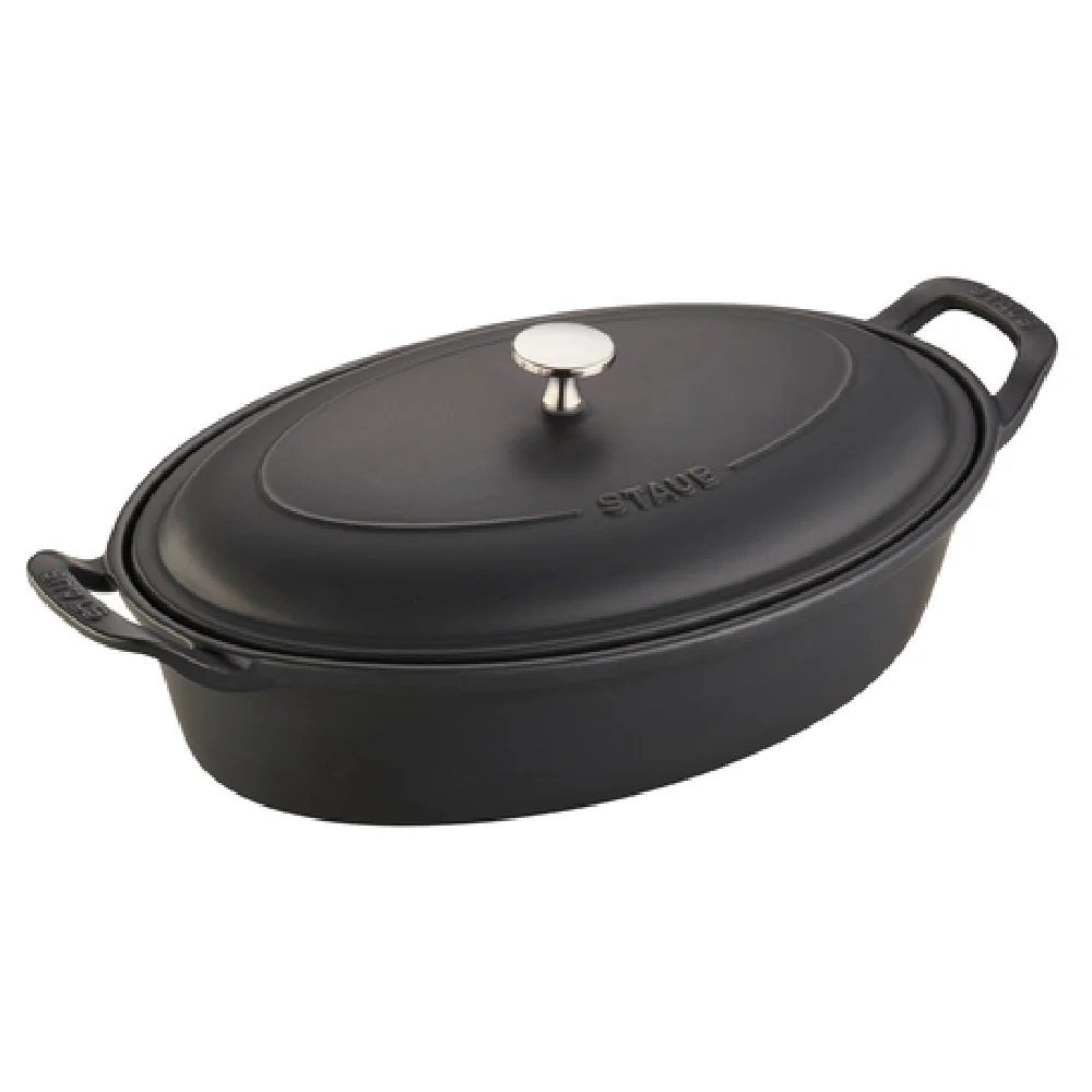 Zwilling 40508-687 14 Inch Oval Baking Dish with Cover Ceramic Matte Black