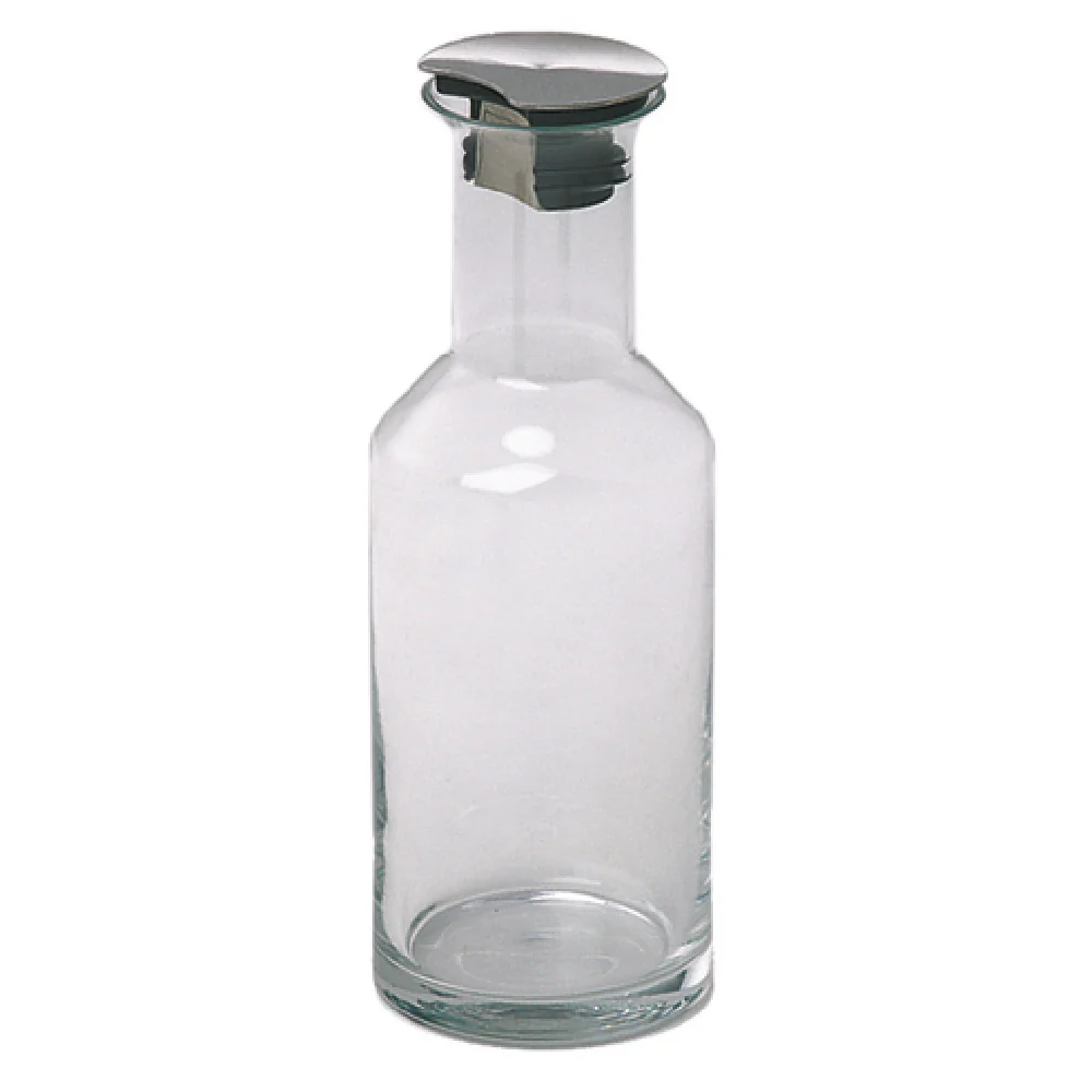 GET Enterprises 8158061 1.3 Quart Carafe with Stainless Steel Lid Glass Clear