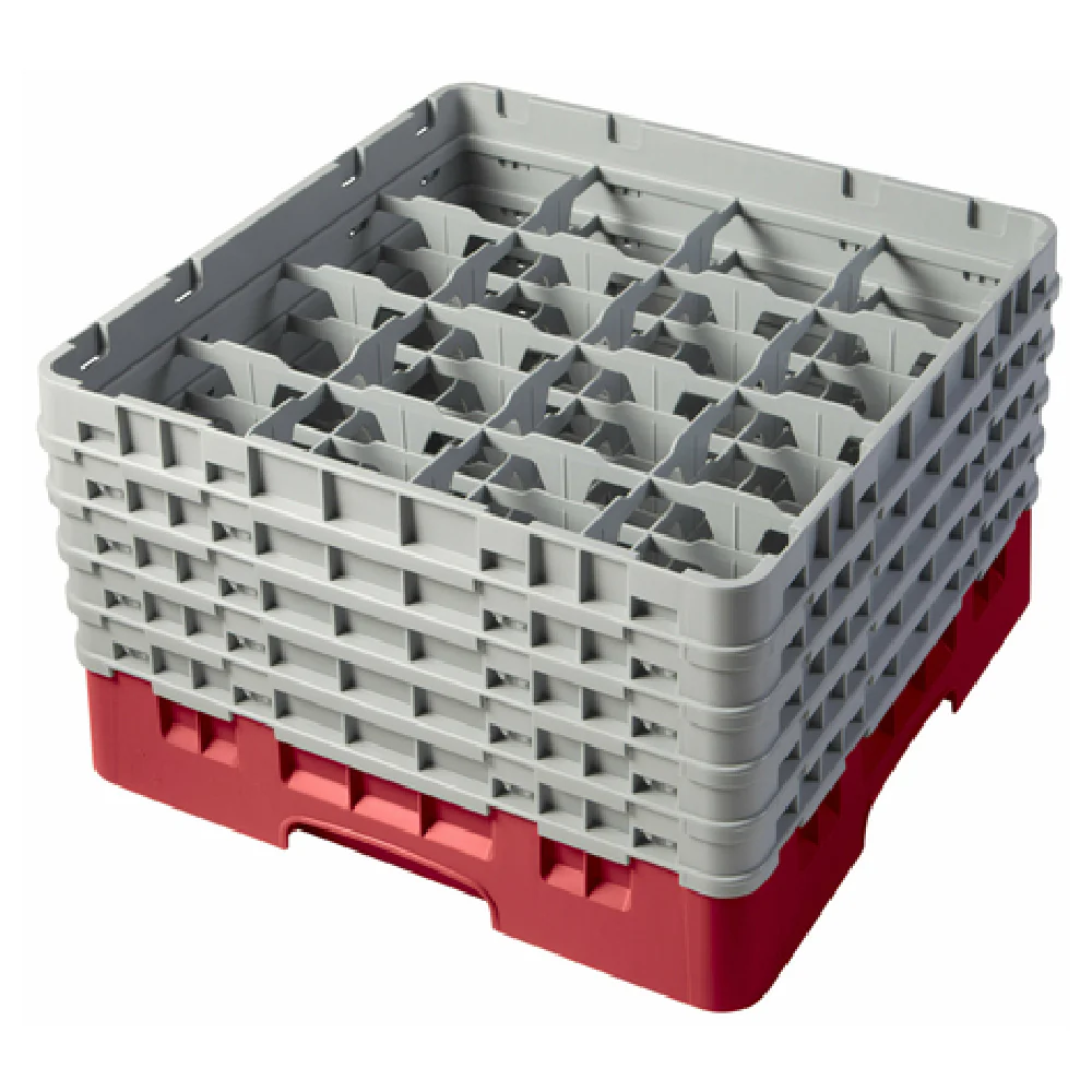 Cambro 16S958163 Full Size Glass Rack 19-3/4 Inch With 5 Soft Gray Extenders
