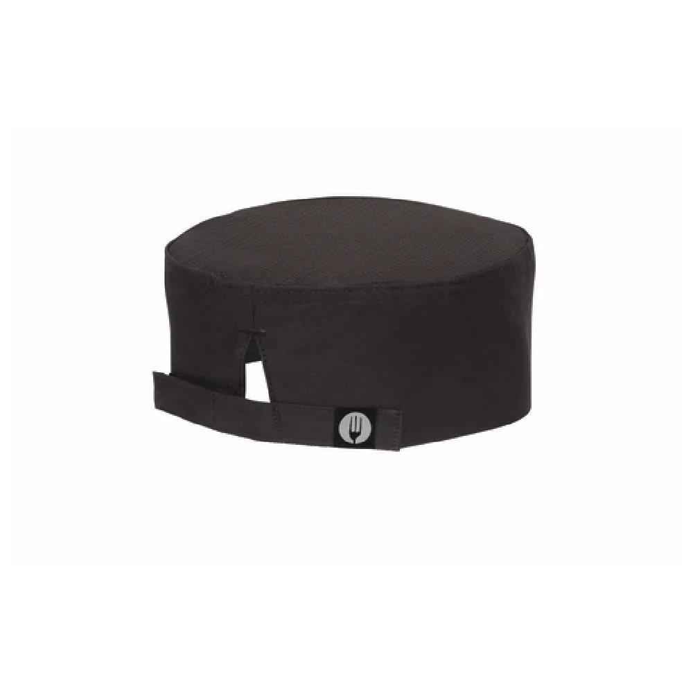 Chef Works DFBBBLK0 Beanie Adjustable Velcro Closure Cool Vent Mesh Black Poly Cotton