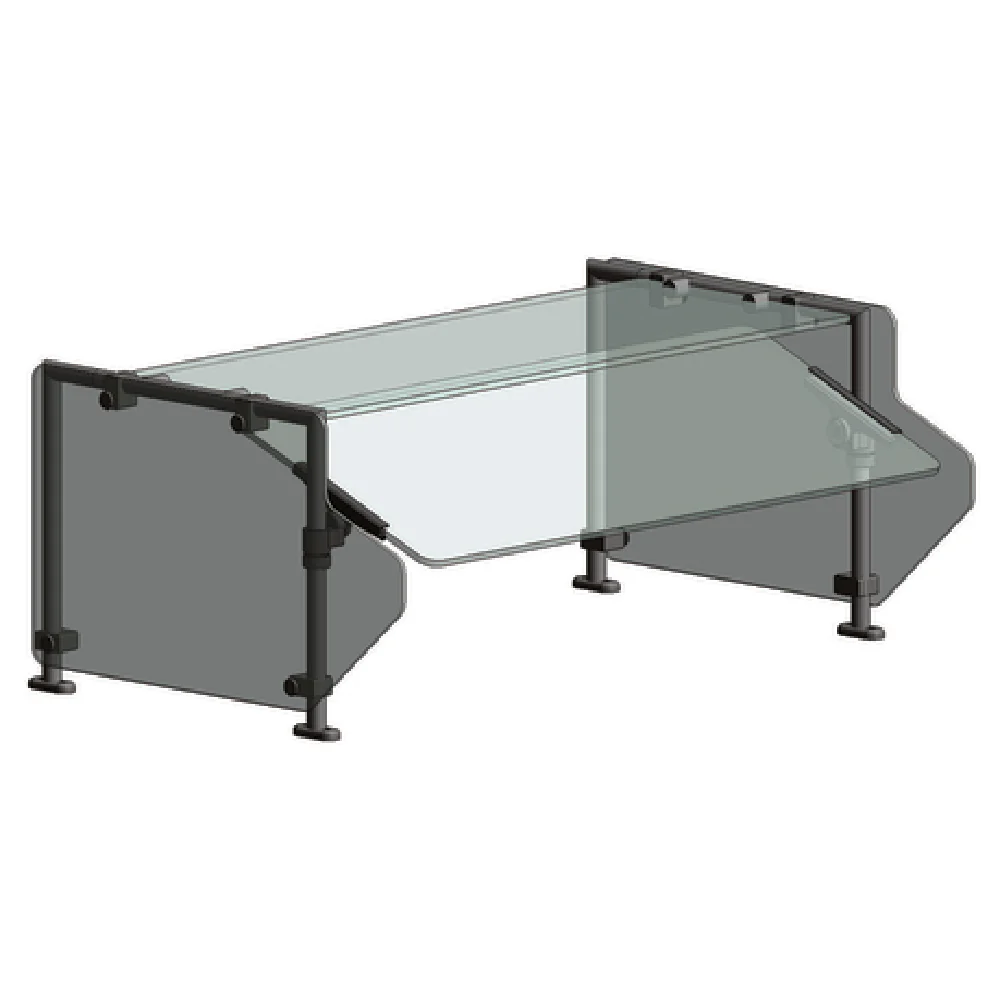 Randell RSW-STSSAF-72 71-3/4 Inch Stainless Steel Sneeze Guard Adjustable Glass Randell RSW-STSSAF-72 71-3/4 Inch Stainless Steel Sneeze Guard Adjustable Glass
