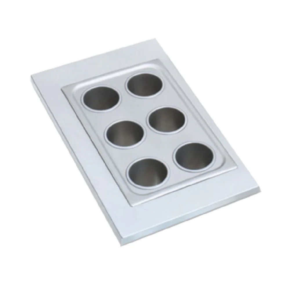 Vollrath 19195 19 Inch Adapter Plate with Six 4-1/4 Inch Holes Stainless Steel Vollrath 19195 19 Inch Adapter Plate with Six 4-1/4 Inch Holes Stainless Steel