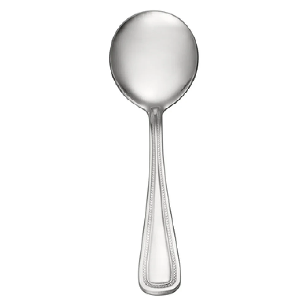 CAC China 3008-04 6-1/8 Inch Heavy Weight Bouillon Spoon Black Pearl 18/0