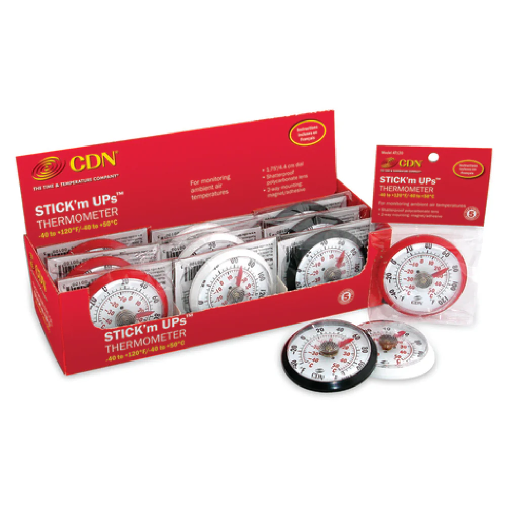 CDN AT120 Air Thermometer -40 to +120F Shatterproof Indoor Outdoor 1-3/4 Inch Dial CDN AT120 Air Thermometer -40 to +120F Shatterproof Indoor Outdoor 1-3/4 Inch Dial
