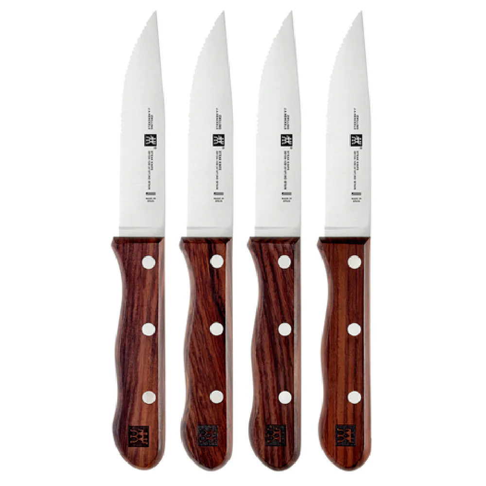 Zwilling 39134-000 4-1/2 Inch Blade 11 Inch Steak Knife Set Pakkawood Handle