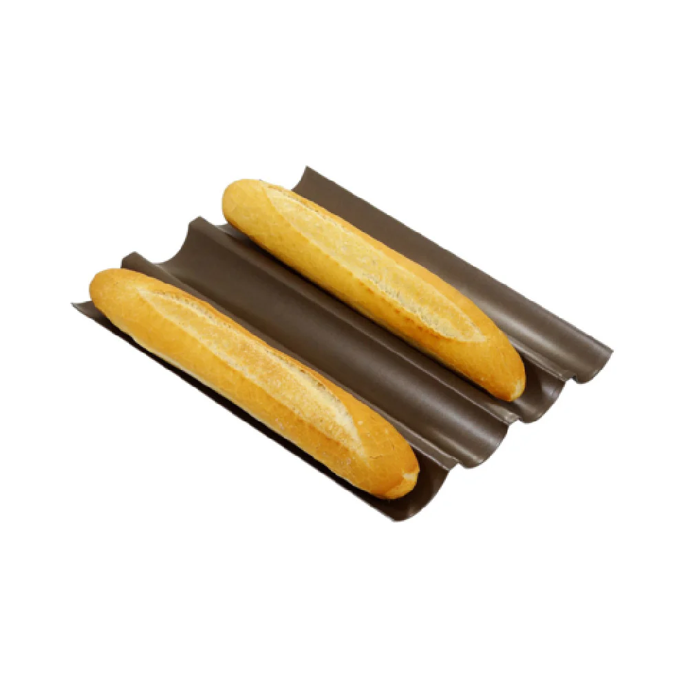Louis Tellier 258330 14 Inch French Baguette Baking Tray Non-stick Steel