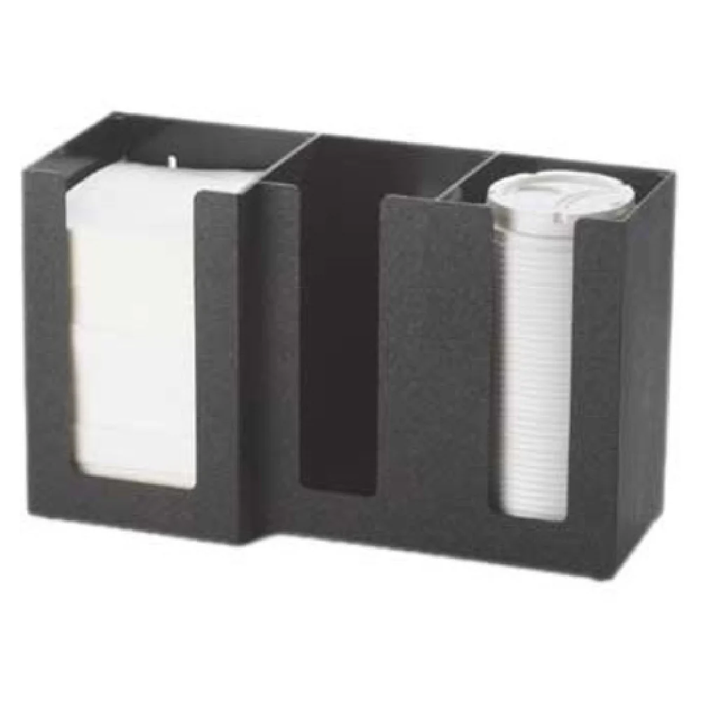 Cal Mil 375-13 13-1/4 Inch Classic Napkin Lid Organizer Wall Mount Black Plastic