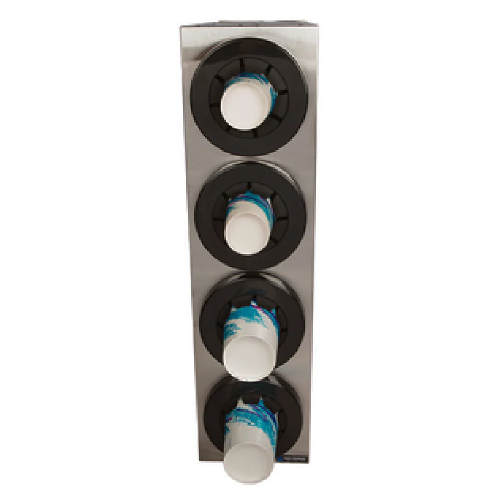 San Jamar C2854 24-3/8 Inch Cup Dispenser Box System Four NSF Dispensers Stainless Steel