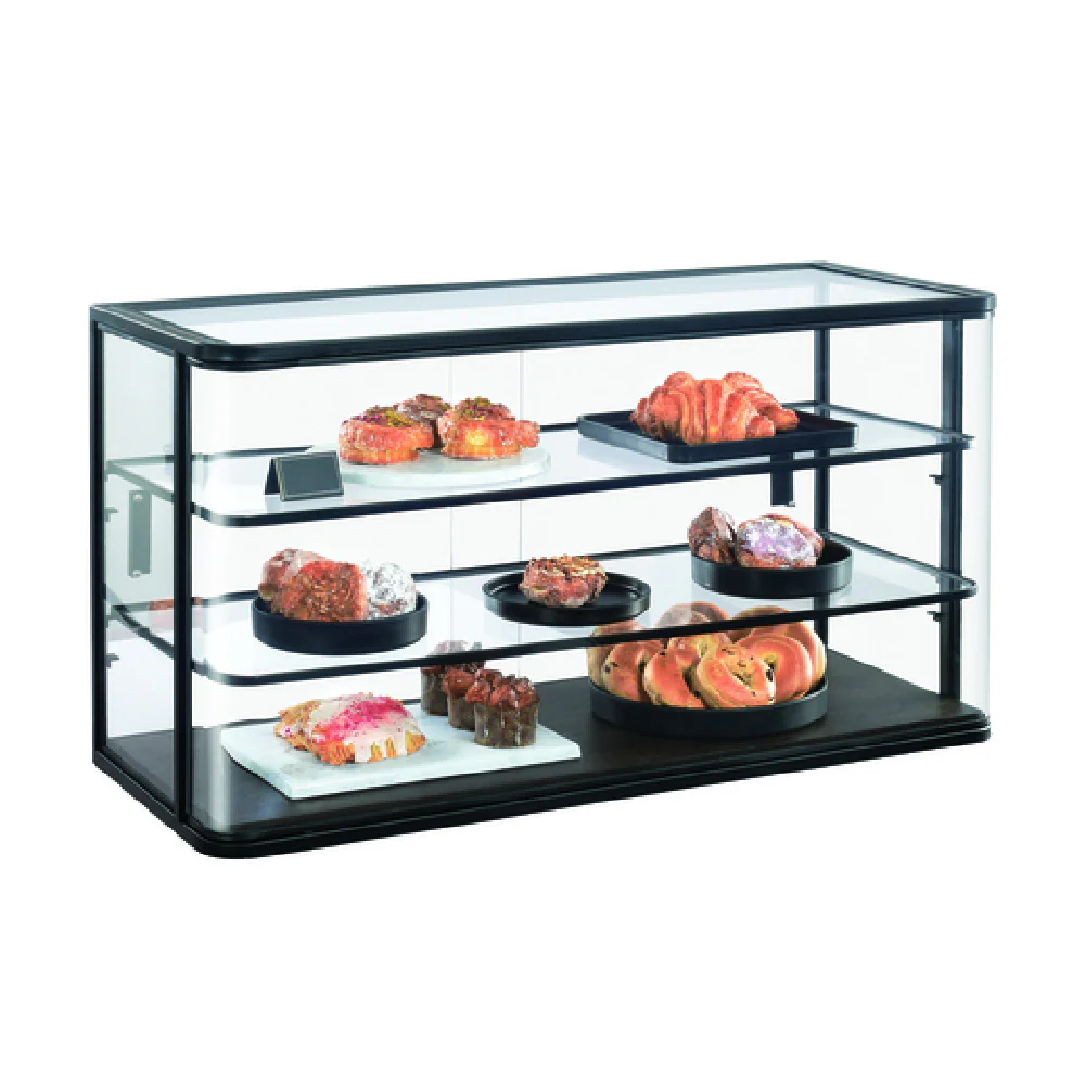 Cal Mil 22416-112 42 Inch Heritage Display Case Ambient 3 Tiers Dark Oak and Black Metal Cal Mil 22416-112 42 Inch Heritage Display Case Ambient 3 Tiers Dark Oak and Black Metal