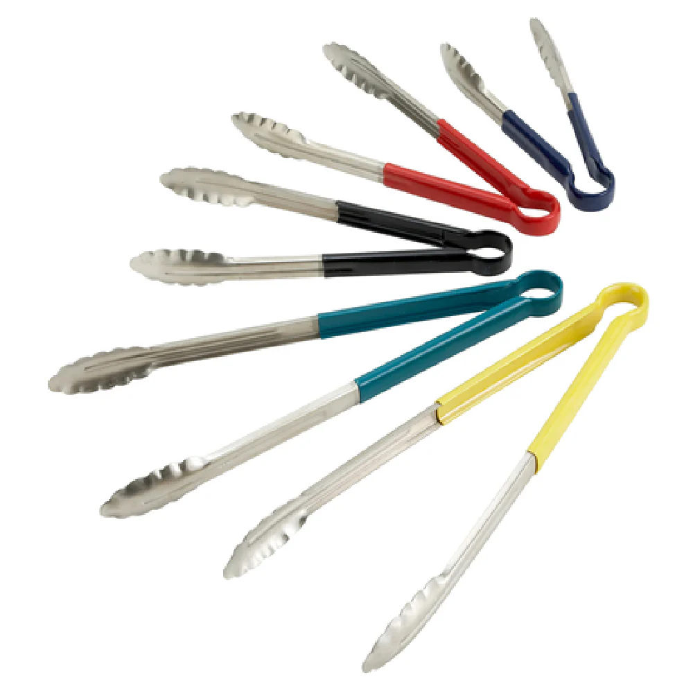 Winco UT-9HP-G 9 Inch Utility Tongs for Cold Food Service with Scalloped Edges and Heavy Duty Plastic Handle Green Stainless Steel Winco UT-9HP-G 9 Inch Utility Tongs for Cold Food Service with Scalloped Edges and Heavy Duty Plastic Handle Green Stainless Steel