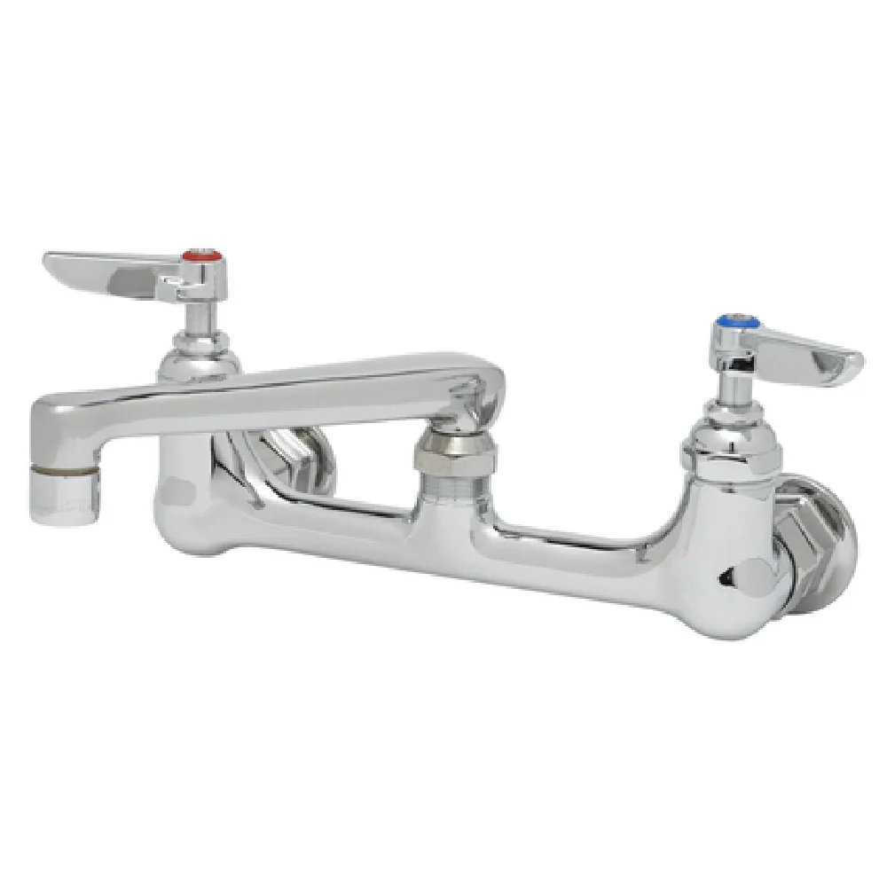 T&S Brass B-0234-EE 6 Inch Sink Mixing Faucet Stainless Steel with Aerator