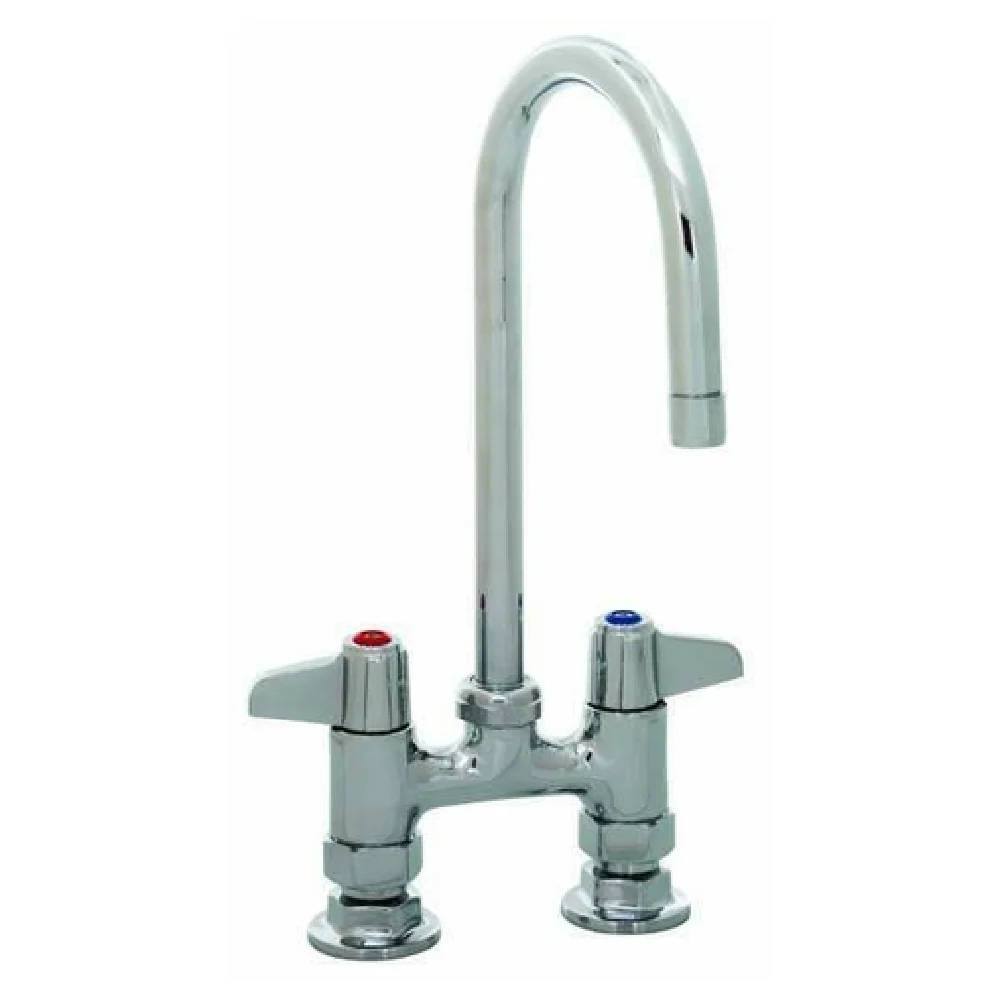 T&S Brass 5F-4DLS05A 4 Inch Equip Faucet Stainless Steel Deck Mount with Gooseneck T&S Brass 5F-4DLS05A 4 Inch Equip Faucet Stainless Steel Deck Mount with Gooseneck