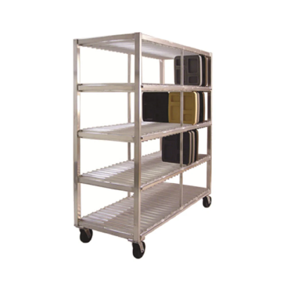 New Age Industrial 96709 28-1/2 Inch Mobile Tray Drying Rack 4 Tiers Aluminum