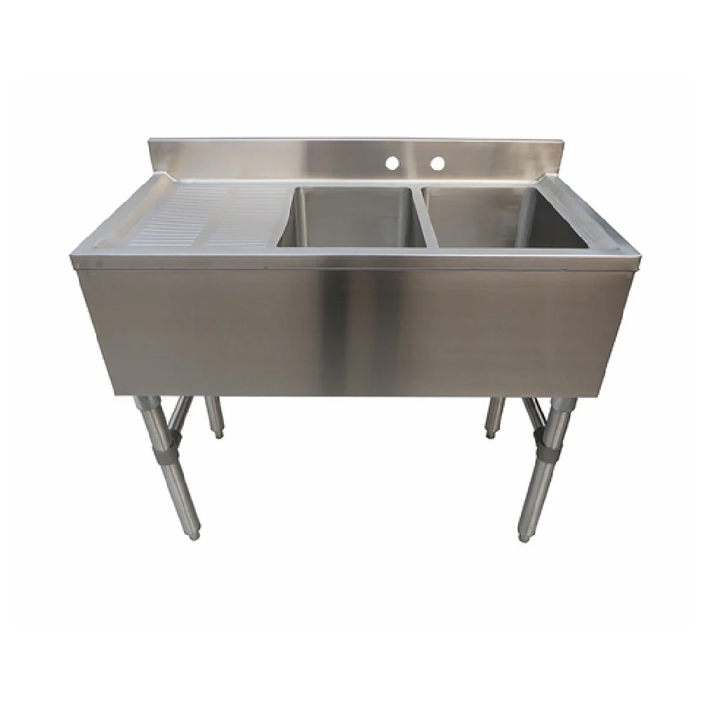 NBR Equipment UW-3-101410-48L 48 Inch Slim-Line Underbar Sink Unit with Ribbed Drainboard NBR Equipment UW-3-101410-48L 48 Inch Slim-Line Underbar Sink Unit with Ribbed Drainboard