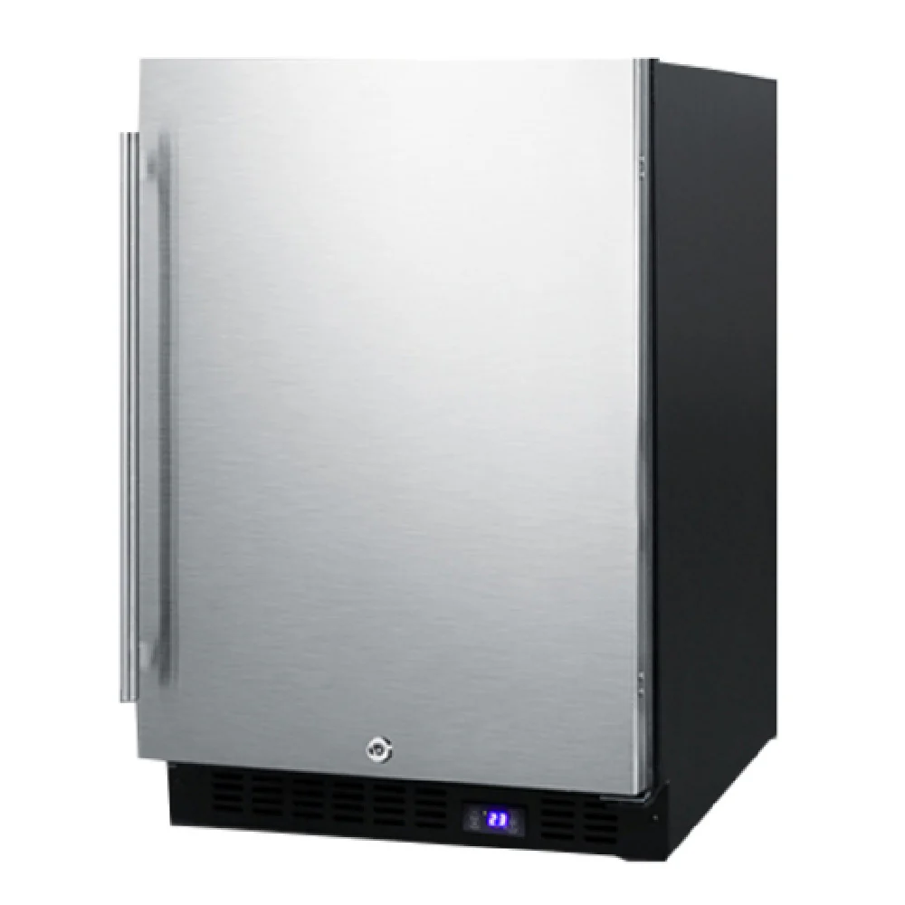 Summit SPFF51OS 23.63 Inch Outdoor Freezer Frost-free 4.72 cu ft Electric with Stainless Steel Front Black Finish
