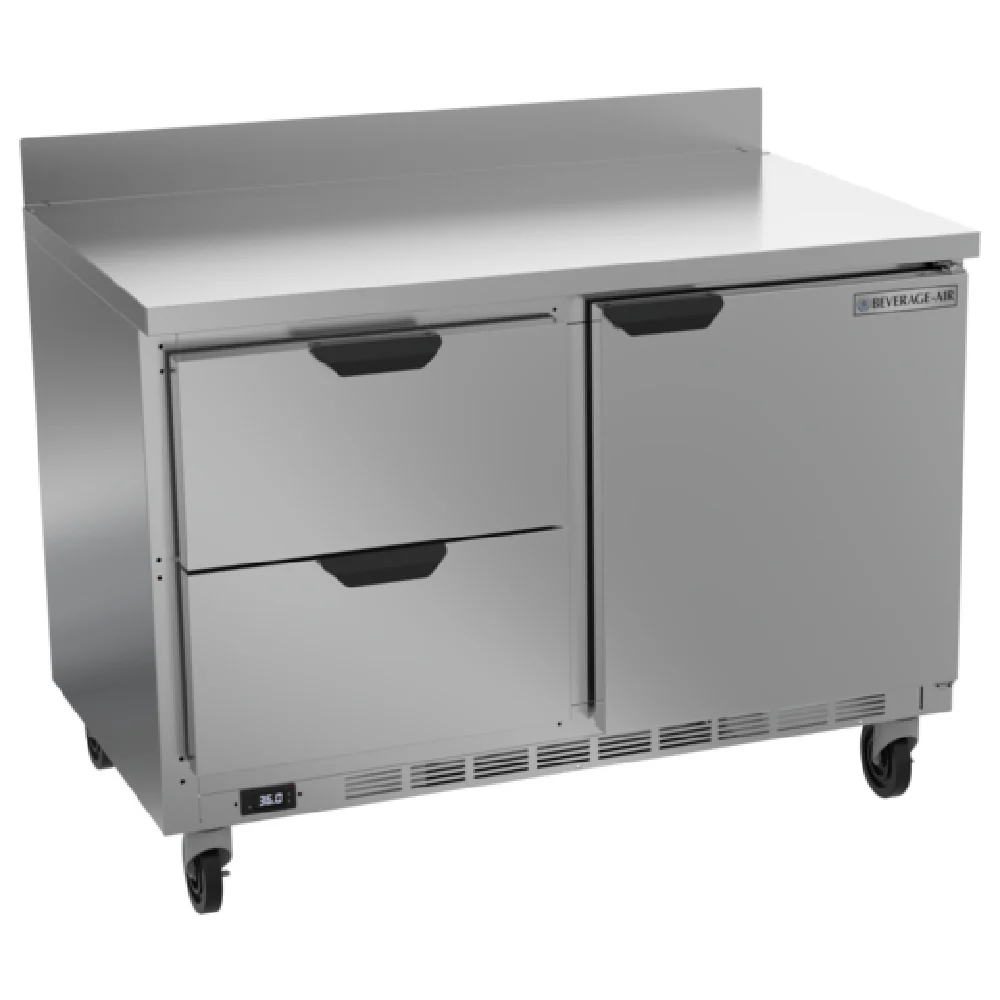 Beverage Air WTRD48AHC-2 48 Inch Refrigerated Counter 11.82 cu ft with 2 Drawers and 1 Door Beverage Air WTRD48AHC-2 48 Inch Refrigerated Counter 11.82 cu ft with 2 Drawers and 1 Door