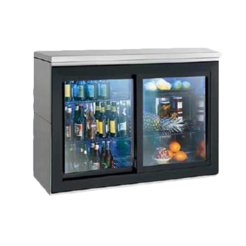 Perlick SDBR48 48 Inch Two-section Refrigerated Back Bar Cabinet Stainless Steel