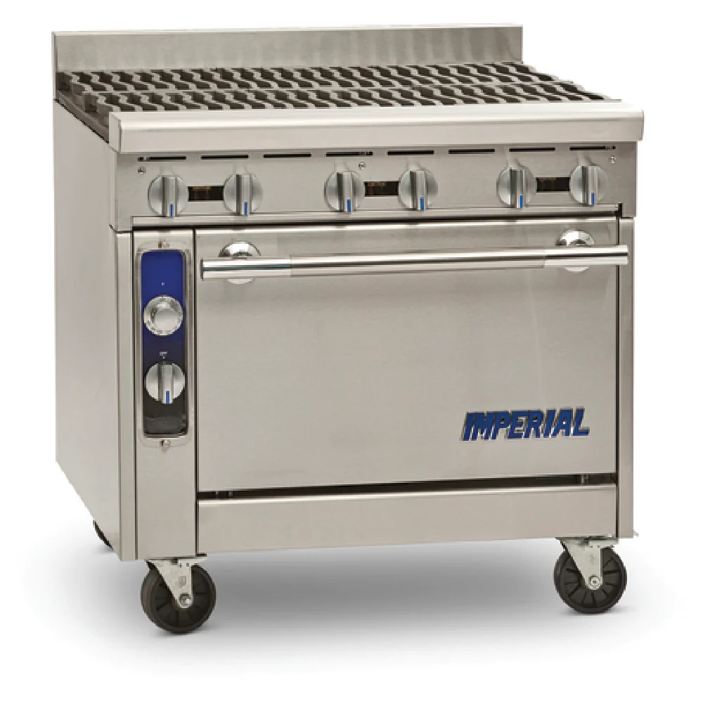 Imperial IHR-6-C_LP 36 Inch Gas Range with 6 Open Burners and Convection Oven