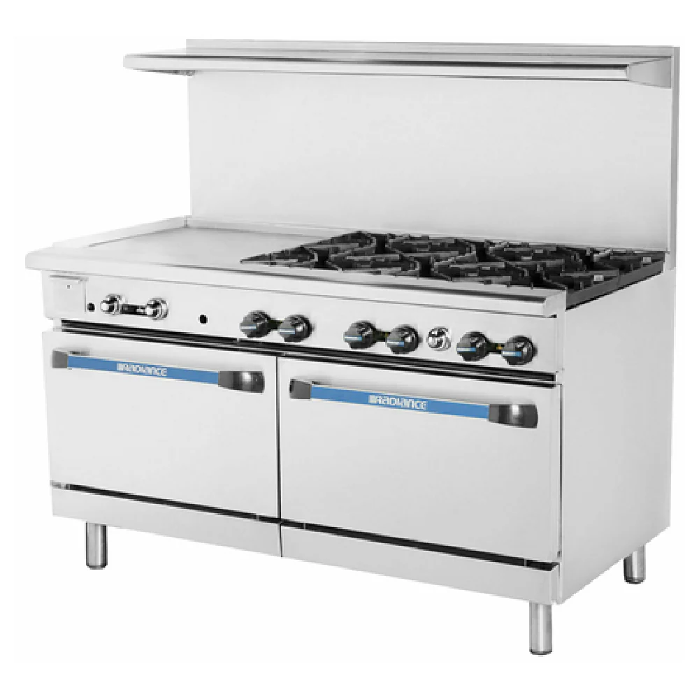 Turbo Air TARG-24G6B_NAT 60 Inch Radiance Restaurant Range Gas with 6 Burner 32000 BTU and 24 Inch Griddle