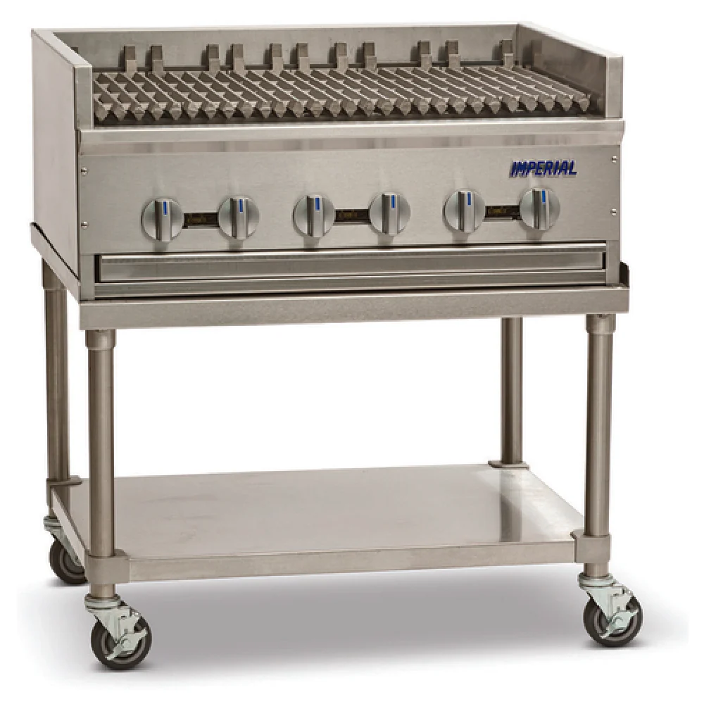 Imperial PSB60_NAT 60 Inch Gas Charbroiler Stainless Steel with 10 Burners 222000 BTU