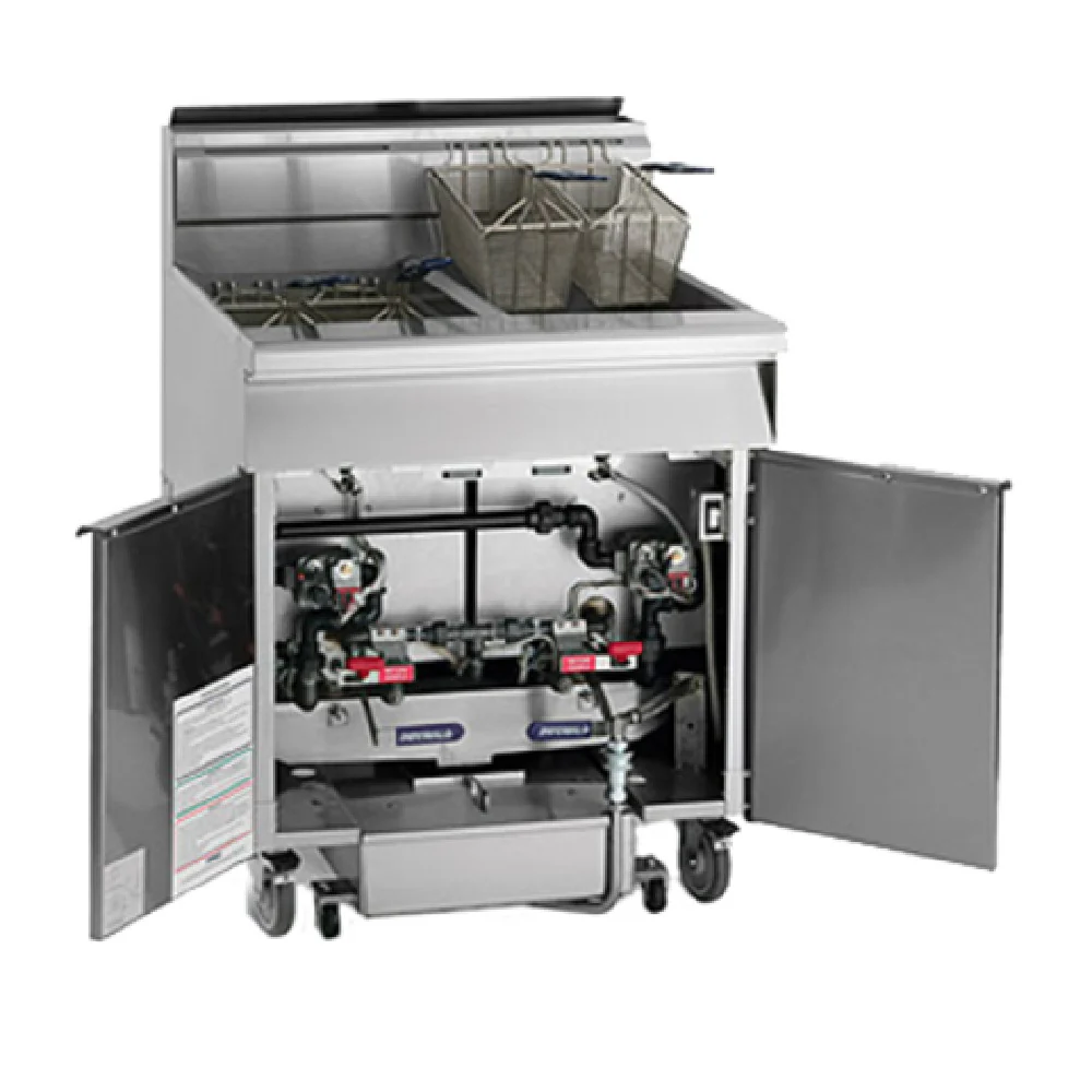 Imperial IFSSP475-OP_LP 78 Inch Deep Fryer Gas Floor Model 75 lb Batteries with Filter 700000 BTU