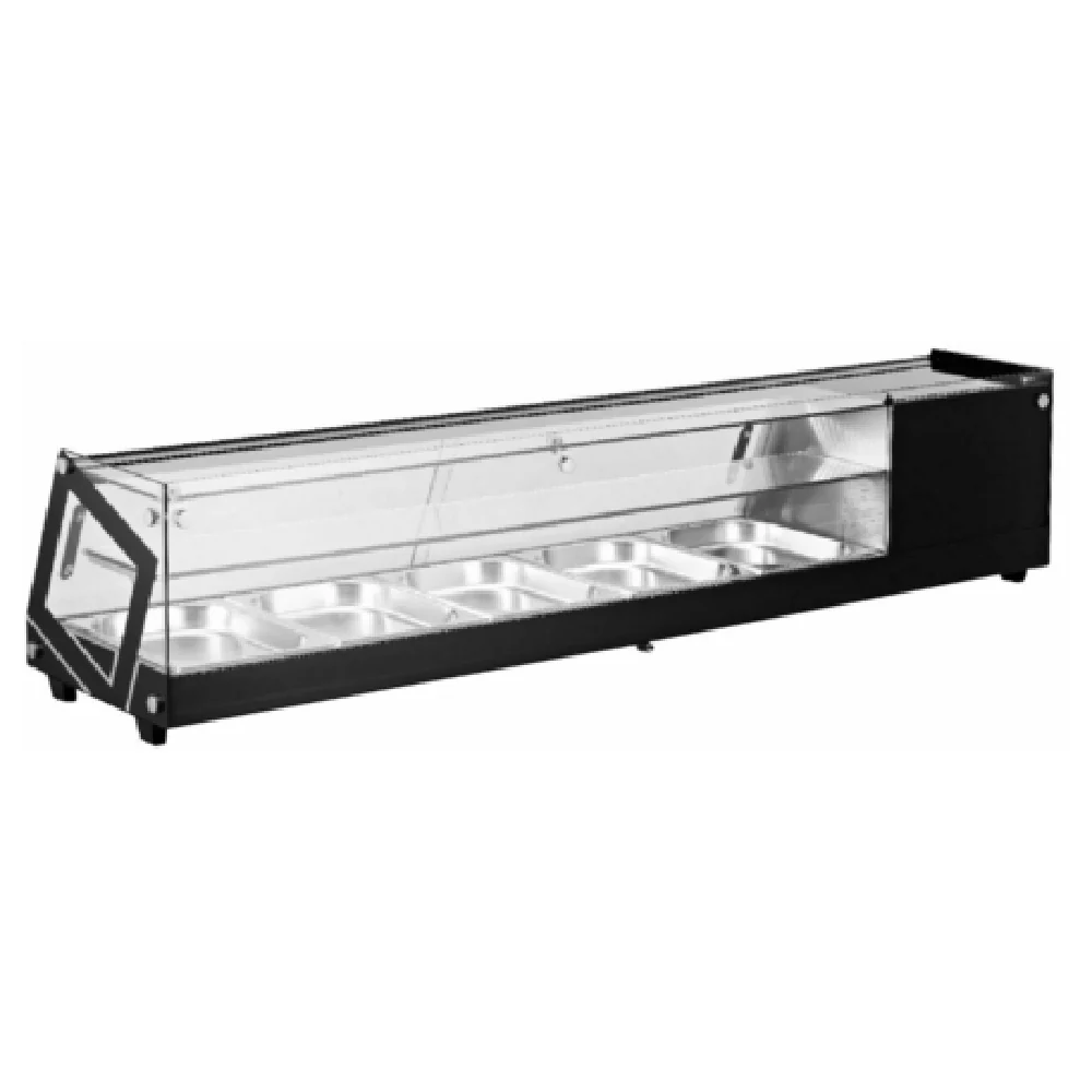 Omcan 43492 45 Inch Countertop Electric Sushi Display Case Black Stainless Steel Omcan 43492 45 Inch Countertop Electric Sushi Display Case Black Stainless Steel