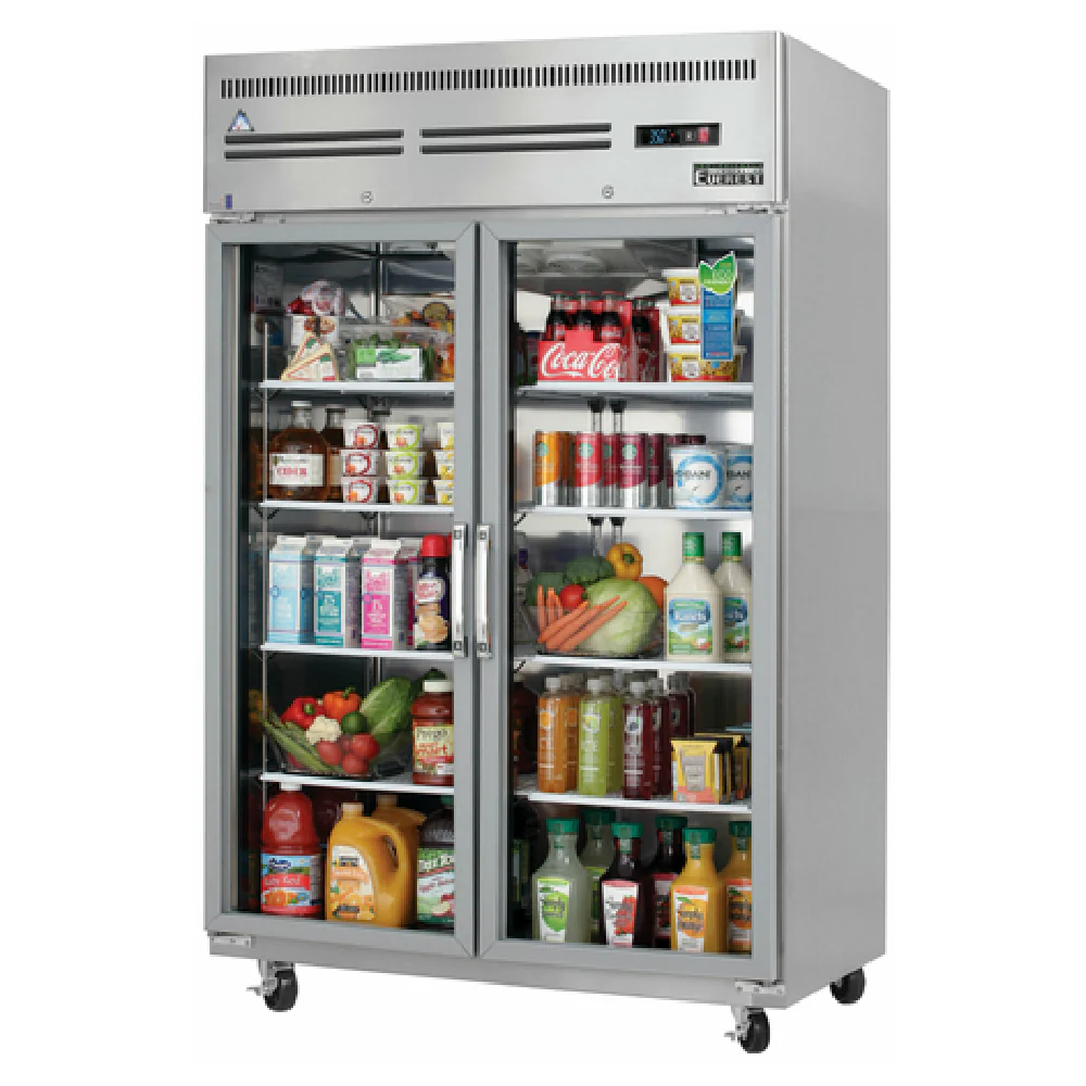 Everest Refrigeration ESGR2 50 Inch Electric Reach-In Refrigerator Stainless Steel with Glass Doors