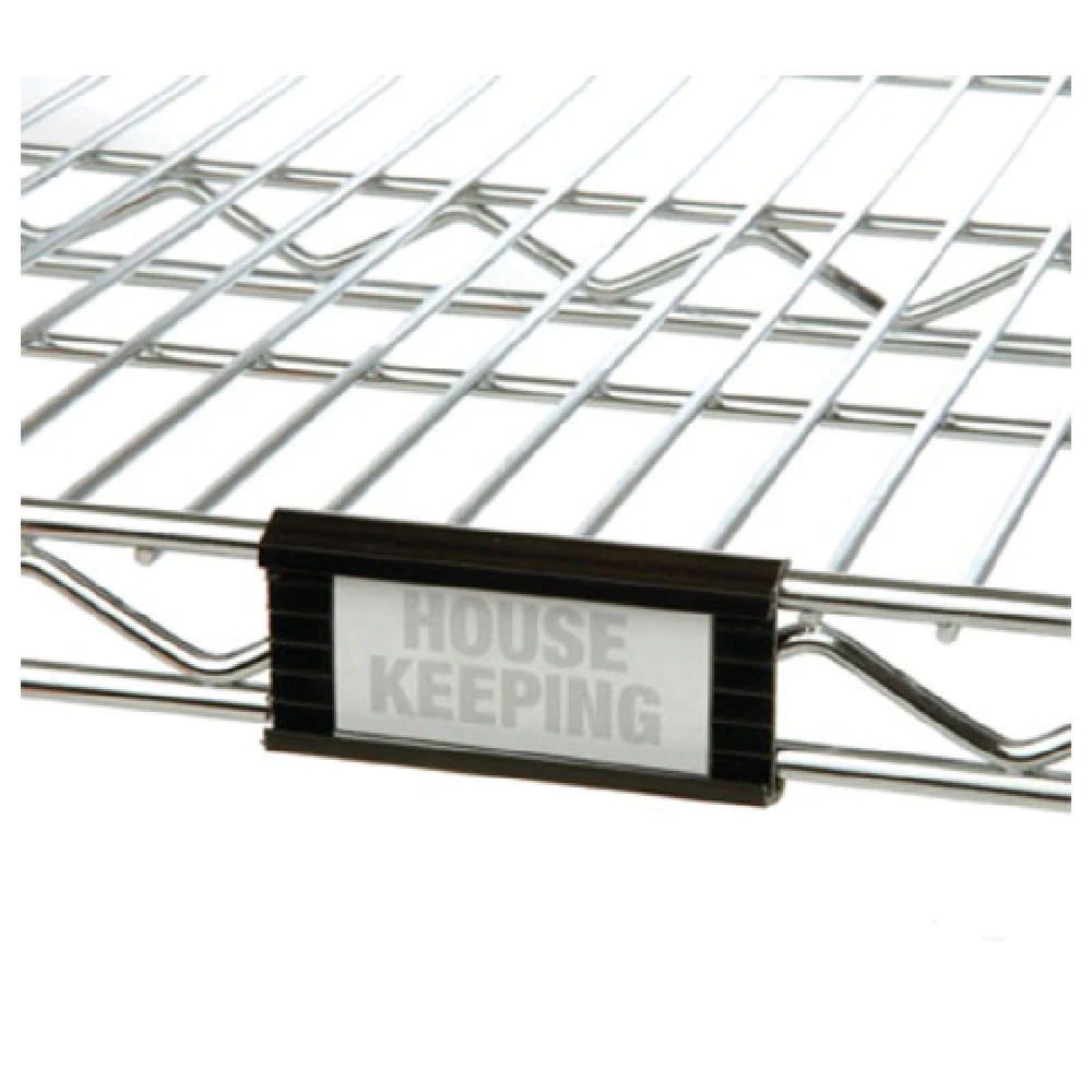 1880 Hospitality FSHELF3B 3 Inch Shelf Label Holder Plastic Black 4 Packs
