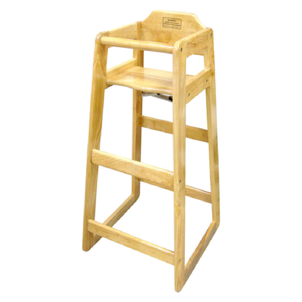 Winco CHH-601 19 Inch High Chair Rubberwood Stackable Natural Finish