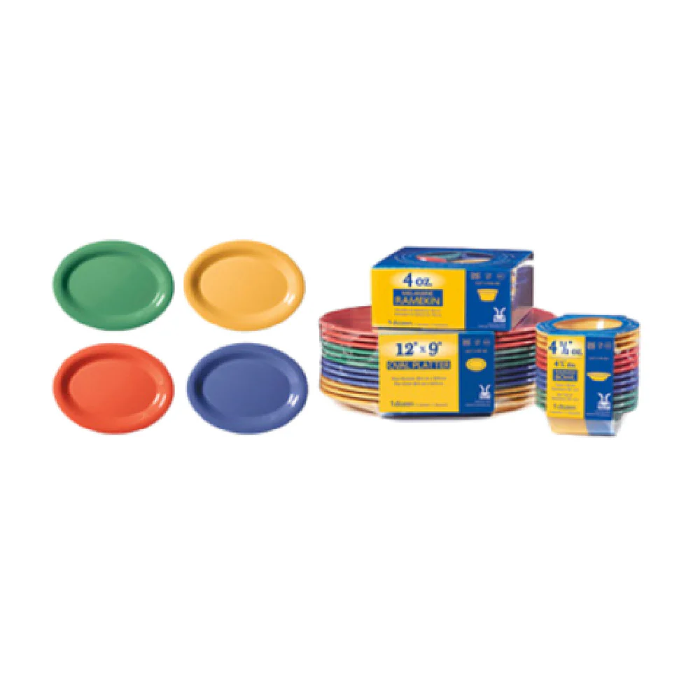GET Enterprises SP-OP-950-MIX 9-3/4 Inch Oval Platter Melamine Assorted Colors GET Enterprises SP-OP-950-MIX 9-3/4 Inch Oval Platter Melamine Assorted Colors