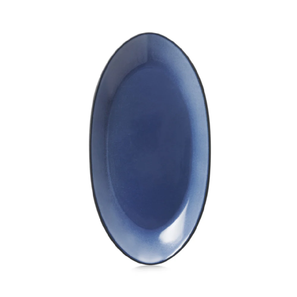 Revol 660534 9-4/9 Inch Oblong Plate Porcelain with Flared Edge in Cirrus Blue Revol 660534 9-4/9 Inch Oblong Plate Porcelain with Flared Edge in Cirrus Blue