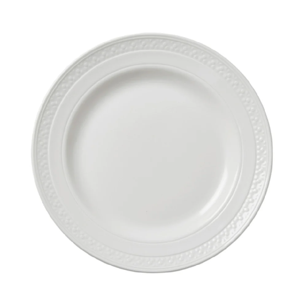 Steelite 1403X0112 10 Inch Round Plate Alumina Vitrified Ceramic with Bead Accent Steelite 1403X0112 10 Inch Round Plate Alumina Vitrified Ceramic with Bead Accent