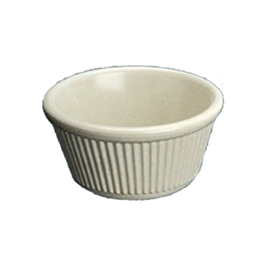 Yanco NC-533B 4 Oz Ramekin Round Fluted Dishwasher Safe Melamine White