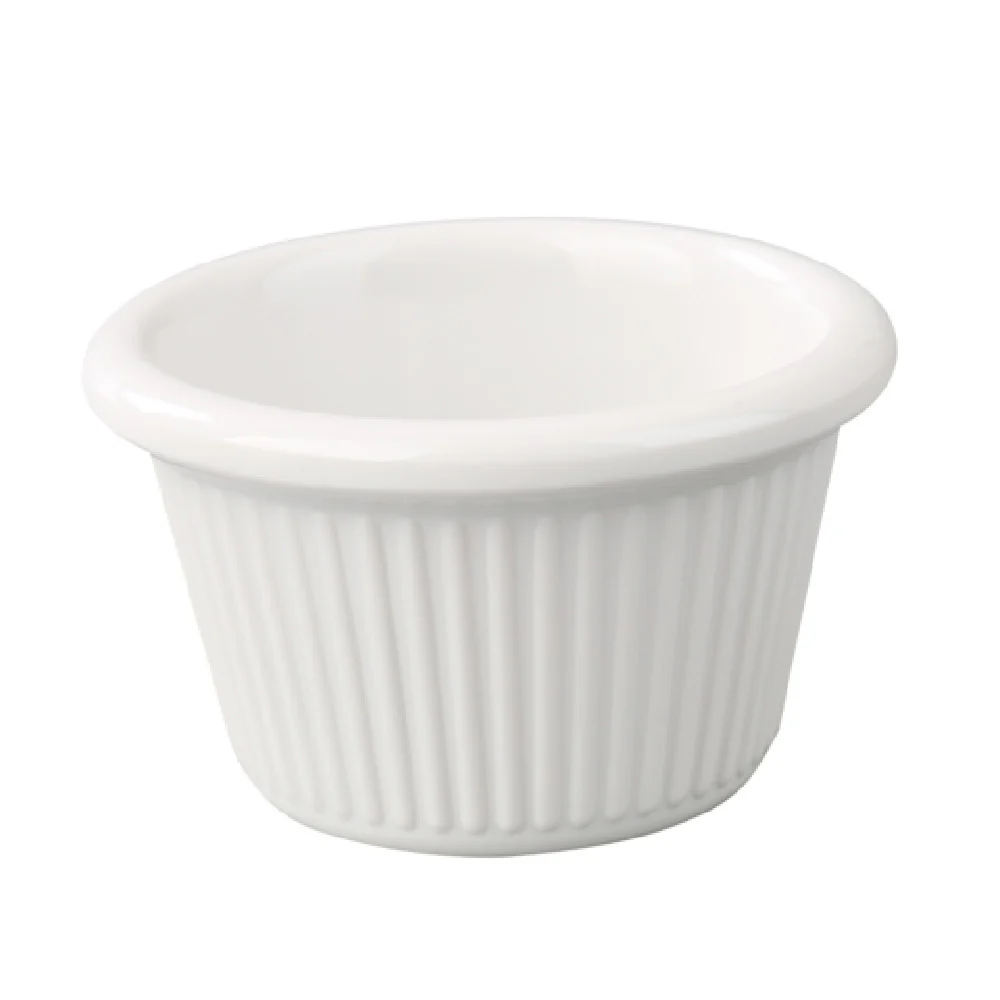 Yanco NC-533B 4 Oz Ramekin Round Fluted Dishwasher Safe Melamine White Yanco NC-533B 4 Oz Ramekin Round Fluted Dishwasher Safe Melamine White
