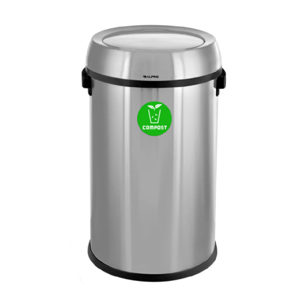Alpine Industries ALP470-65L-1-CO 17 Gallon Stainless Steel Compost Receptacle Alpine Industries ALP470-65L-1-CO 17 Gallon Stainless Steel Compost Receptacle